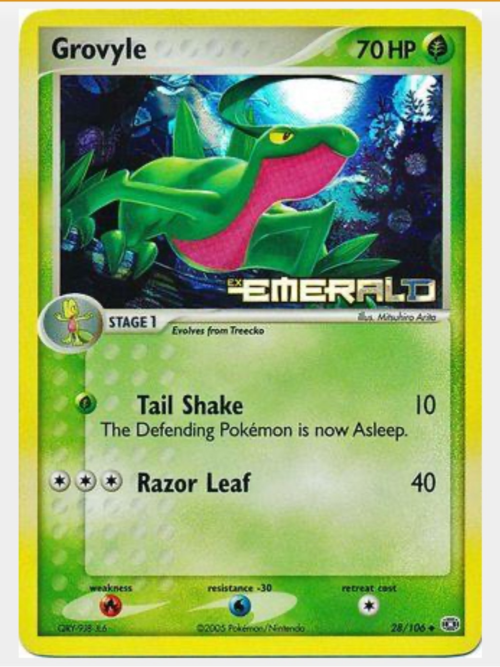Grovyle EX Emerald Pokemon Trading Card
